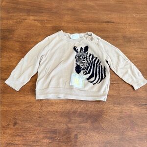 Banana Republic Kids Tan Sweater with Zebra Design